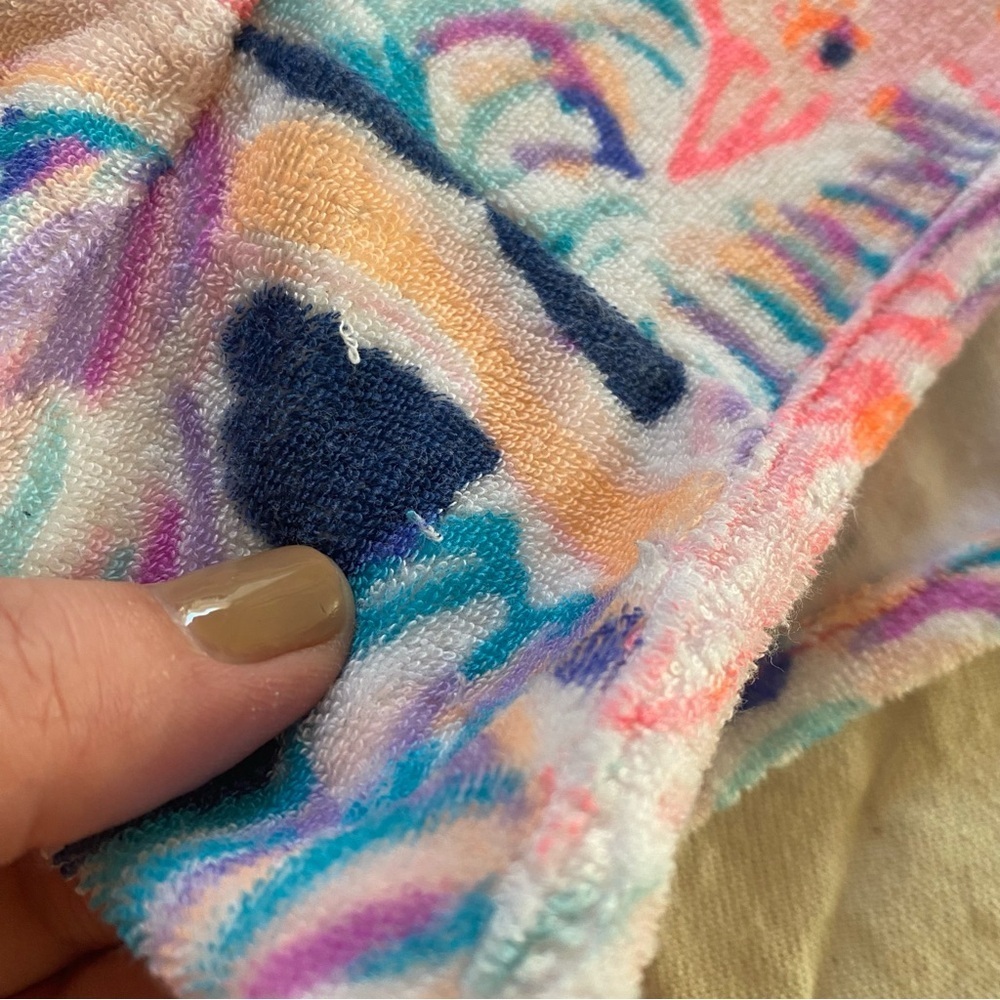 Lilly Pulitzer Colorful Flamingo Print Terrycloth Short Medium - Picture 15 of 15